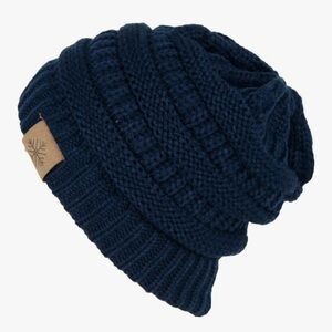 Stylish Navy band Blue Knit Beanie for Women